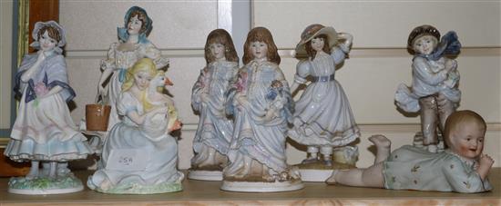 6 Worcester figures & Coalport figure